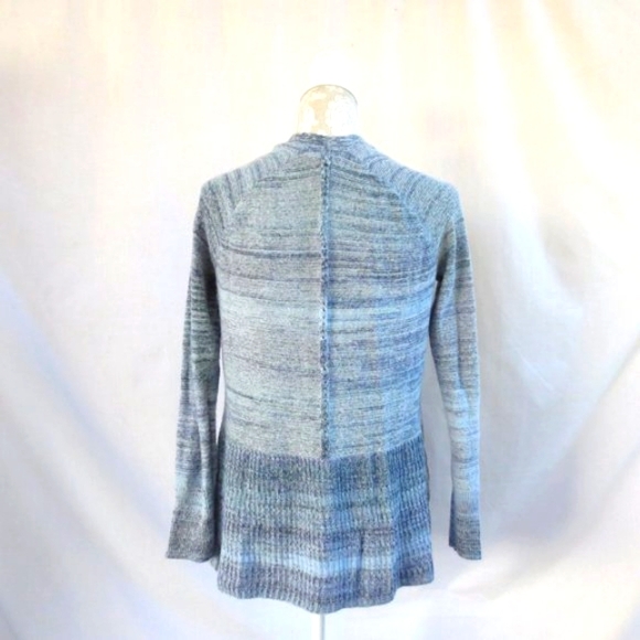 New Sonoma Sweater Costal Blue Striped Lightweight Cotton Open Cardigan Size SP - Picture 3 of 12